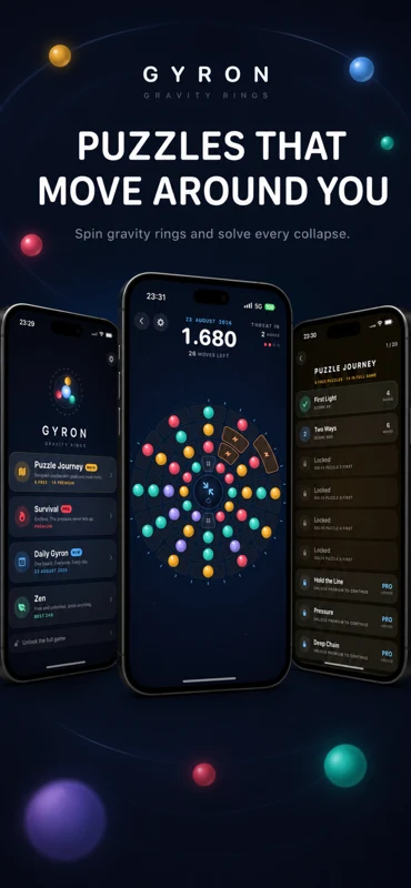 Gyron gameplay, modes and puzzle journey
